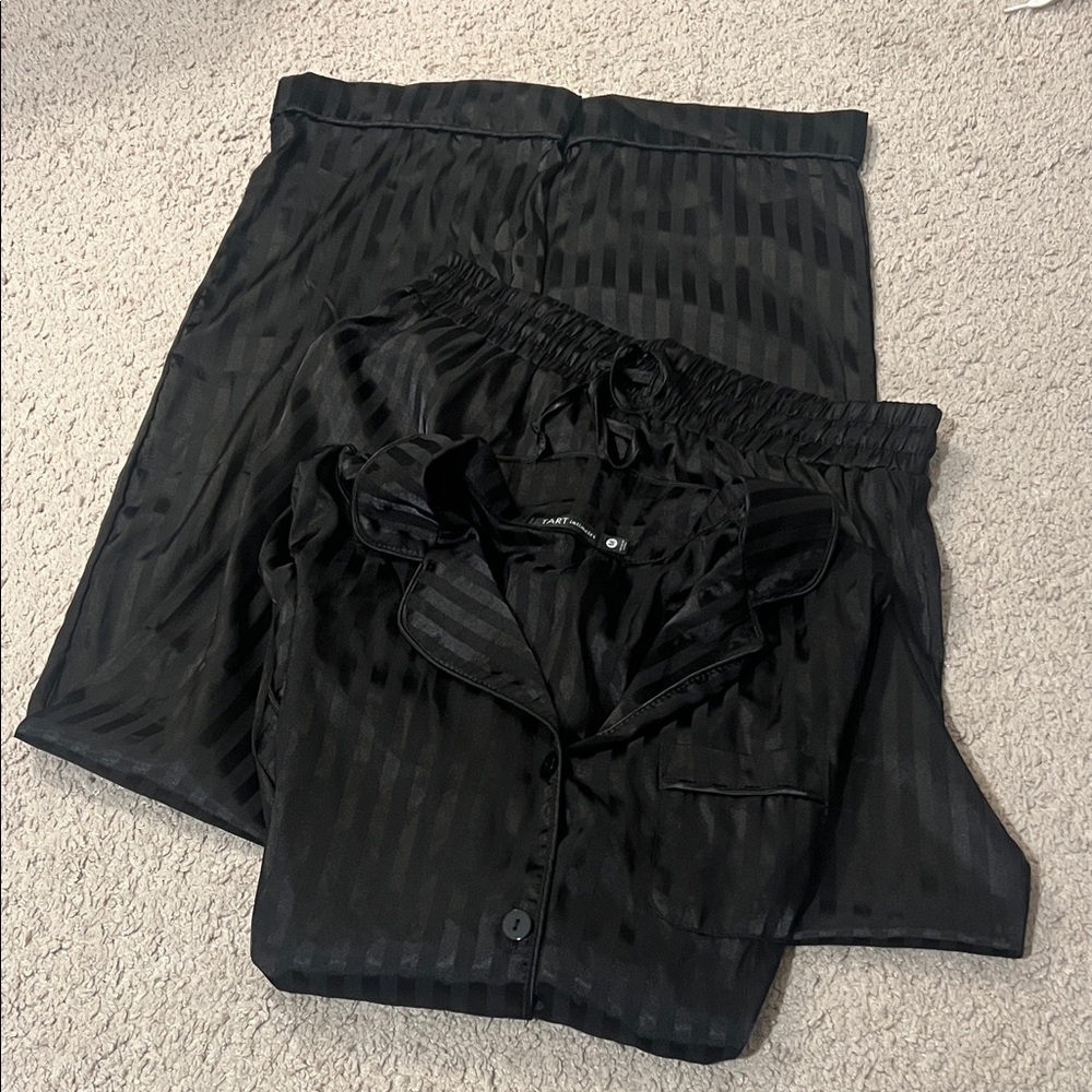 Black Striped Pajama Set